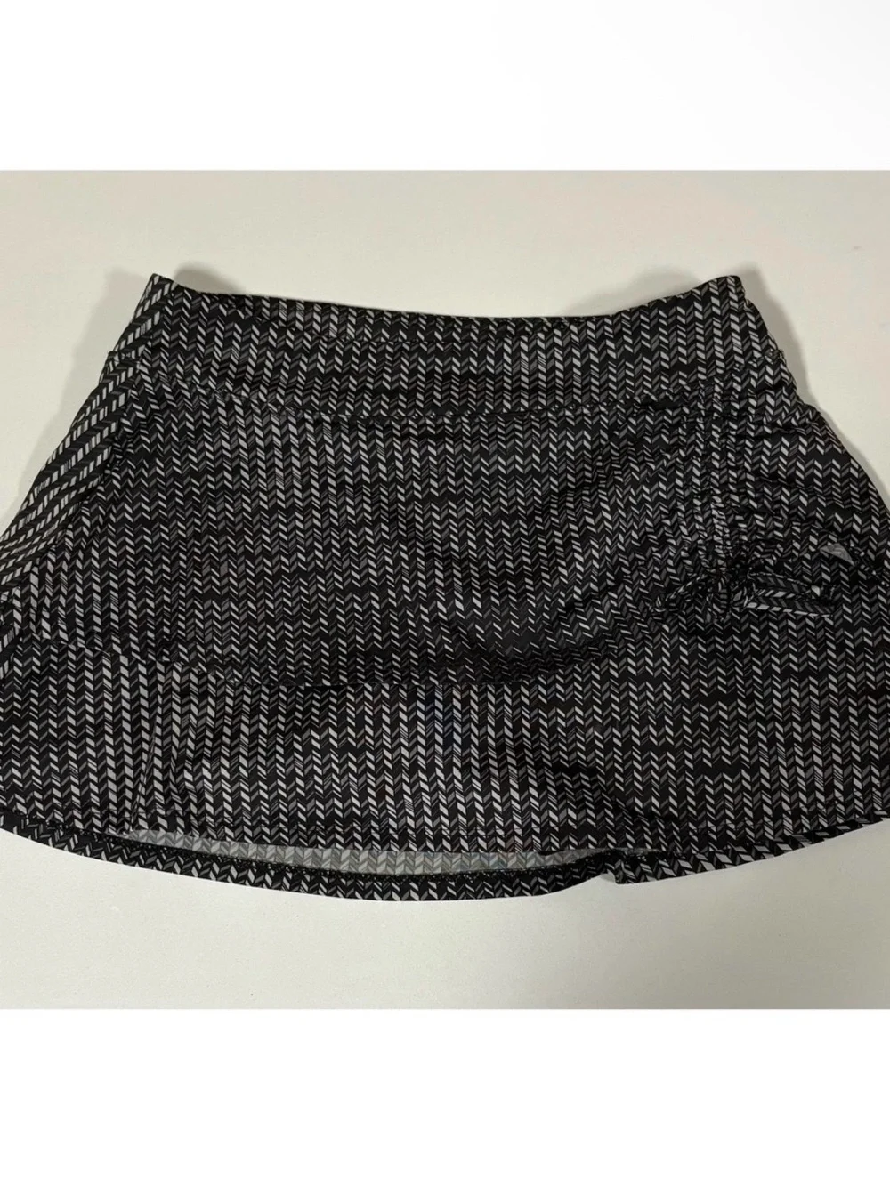 Marika Tek Black Ruffle Ruched Mini Skirt Skort Bottoms Size S 🩶 #skort #casual